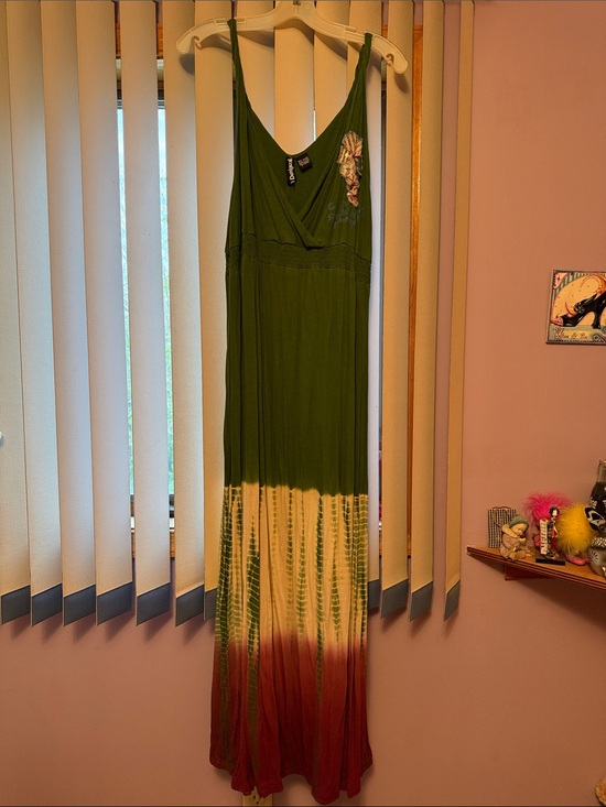 Desigual Dresses & Skirts - Desigual Green Ombre Maxi Dress with Cream and Rust Hem